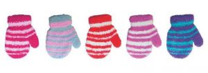 Rękawiczki girl frotte paski R-89A